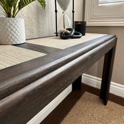 Modern-vintage solid oak console table