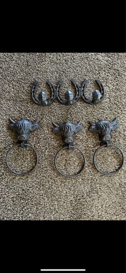 Wall mounted towel rings and a 3hook