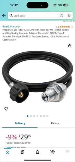 Buddy Heater Hose With Filter Brand New 25