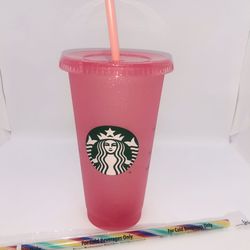 Starbucks Reusable Pink Glitter Cold Cup Holiday 2020 Venti