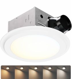 100 CFM Round Bathroom Ventilation Fan With LED Light