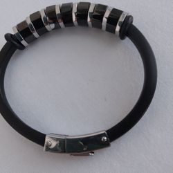 Bracelet Rubber Stainless Steel Bfor Men  and  Women 