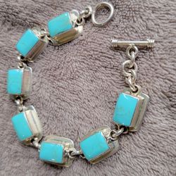 Chunky Natural Turquoise Bracelet 