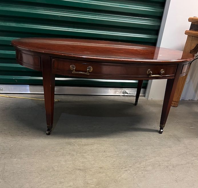 Imperial Vintage Genuine Mahogany Round Coffee Table Real Wood
