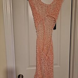 Crochet Crystals Cover Up Dress 