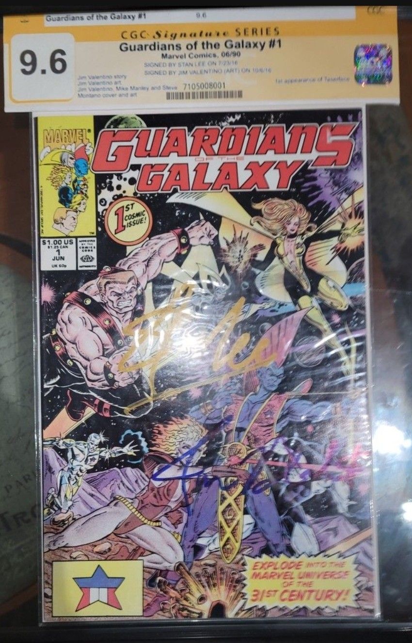 STAN LEE AND JIM VALENTINO AUTOGRAPHED(1ST ISSUE) 1990 Guardians Of The Galaxy