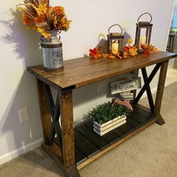 Handcrafted Farmhouse Console/Entryway Table – Rustic X Style