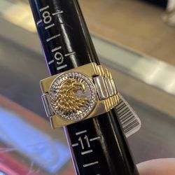 Cool 14k Gold Diamond Eagle Ring 