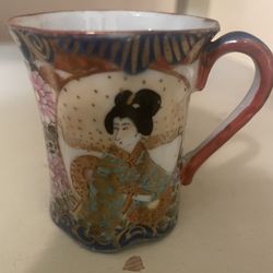 Nippon Kutani Geisha Hand Painted Tea Setups and Saucers