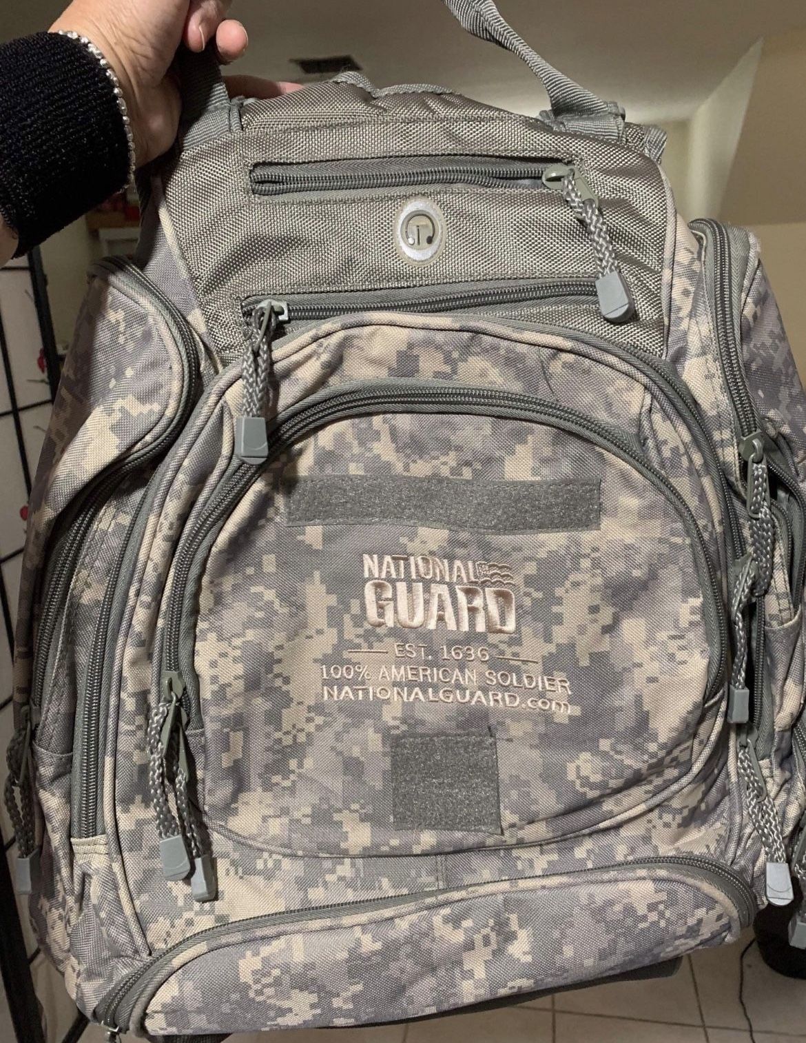 US ARMY National Guard Tactical Digital Camo Backpack Bag Camping Hiking