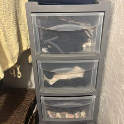 2 Stackable -Plastic Storage Containers 