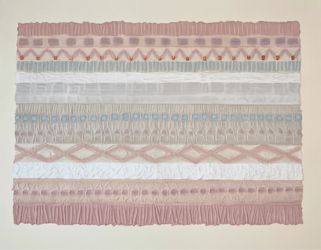 Life Hurdles -typical of “textured lithographs” or “collagraphs” where the print mimics fabric/Signed Limited Edition Textured Art Print “Life Hurdles
