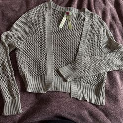 Gray knitted sweater