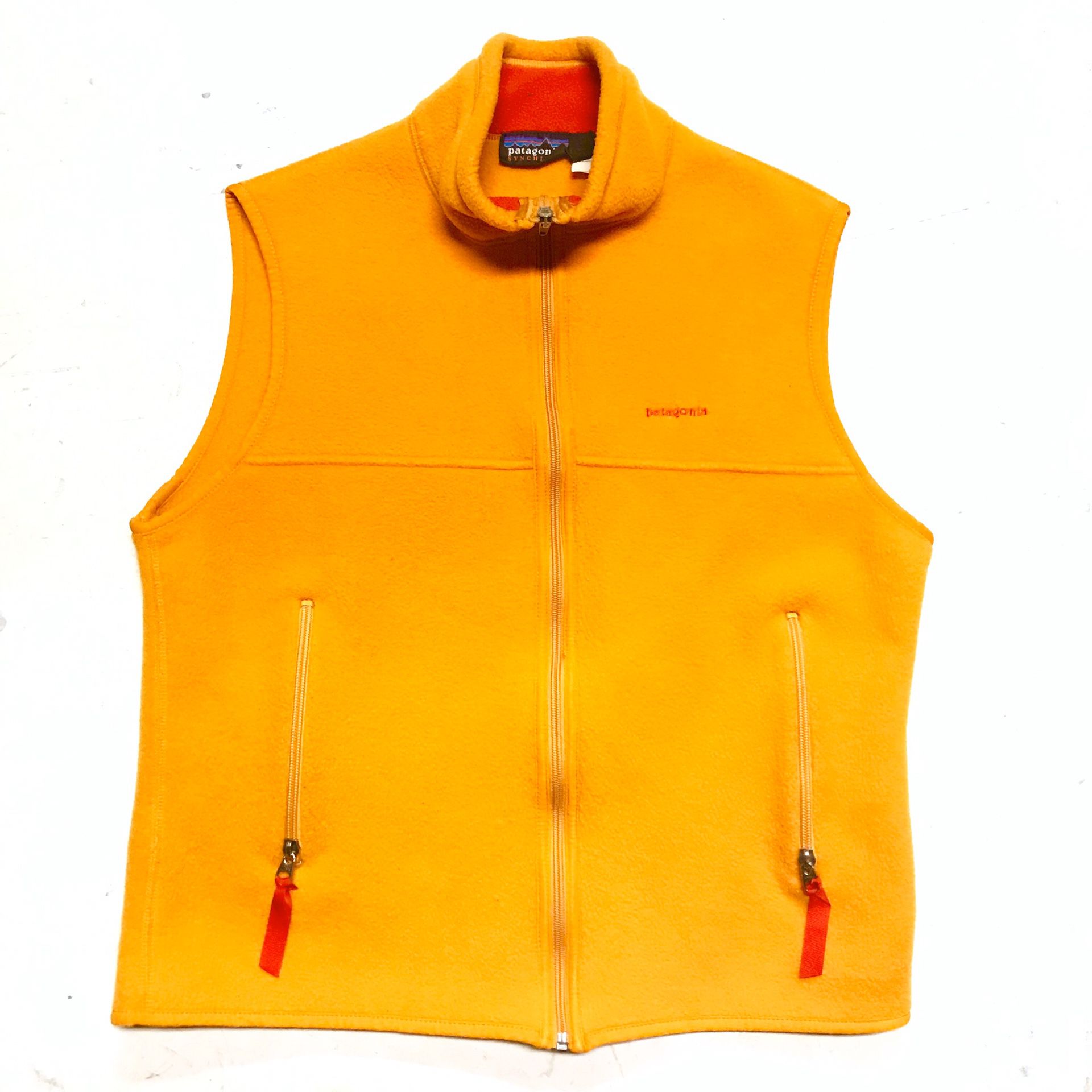 ORANGE 90s vintage PATAGONIA Synchilla FULL Zip Up Vest