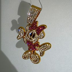 Iced Out Miney Mouse Pendant- Luxury Cartoon Jewelry | Women's Statement Pendant | Gift for Her
