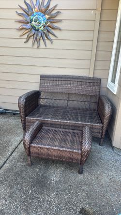 Outdoor couch and ottoman