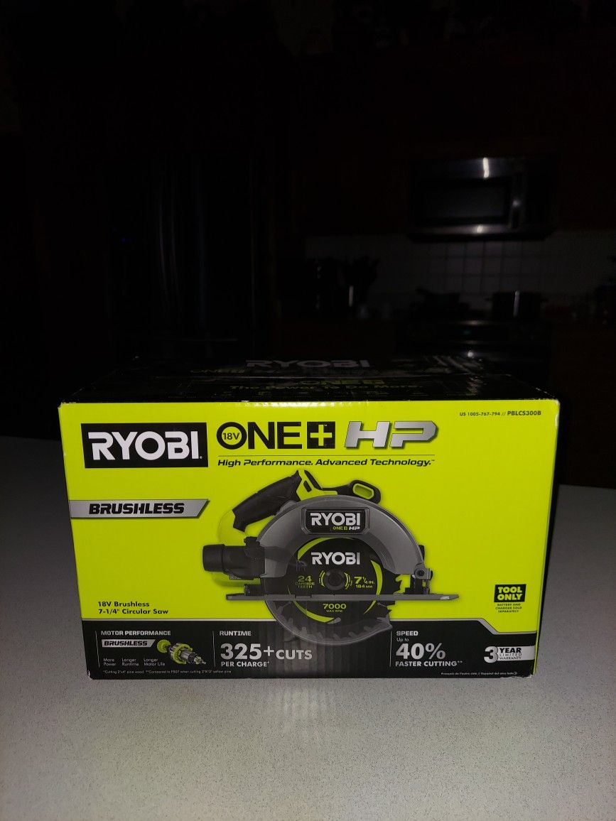 RYOBI 18V ONE + HP BRUSHLESS 7-1/4" CIRCULAR SAW NEW FACTORY SEALED