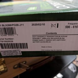 Shure Wireless Mic Pg58 J11