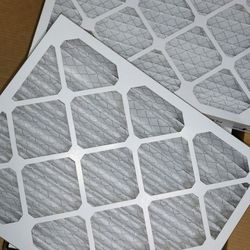 GRAINGER Pleated Air Filter: 16x16x2, MERV 8, High Capacity, Synthetic, Beverage Board
