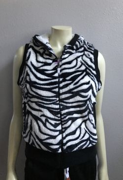 Faux fur hoodie vest