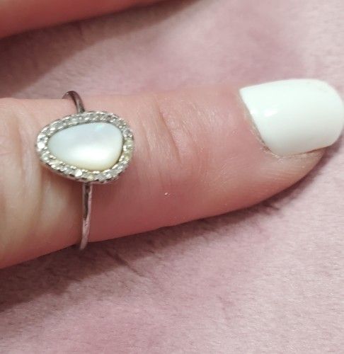 Sterling Silver Moonstone Ring Size 7