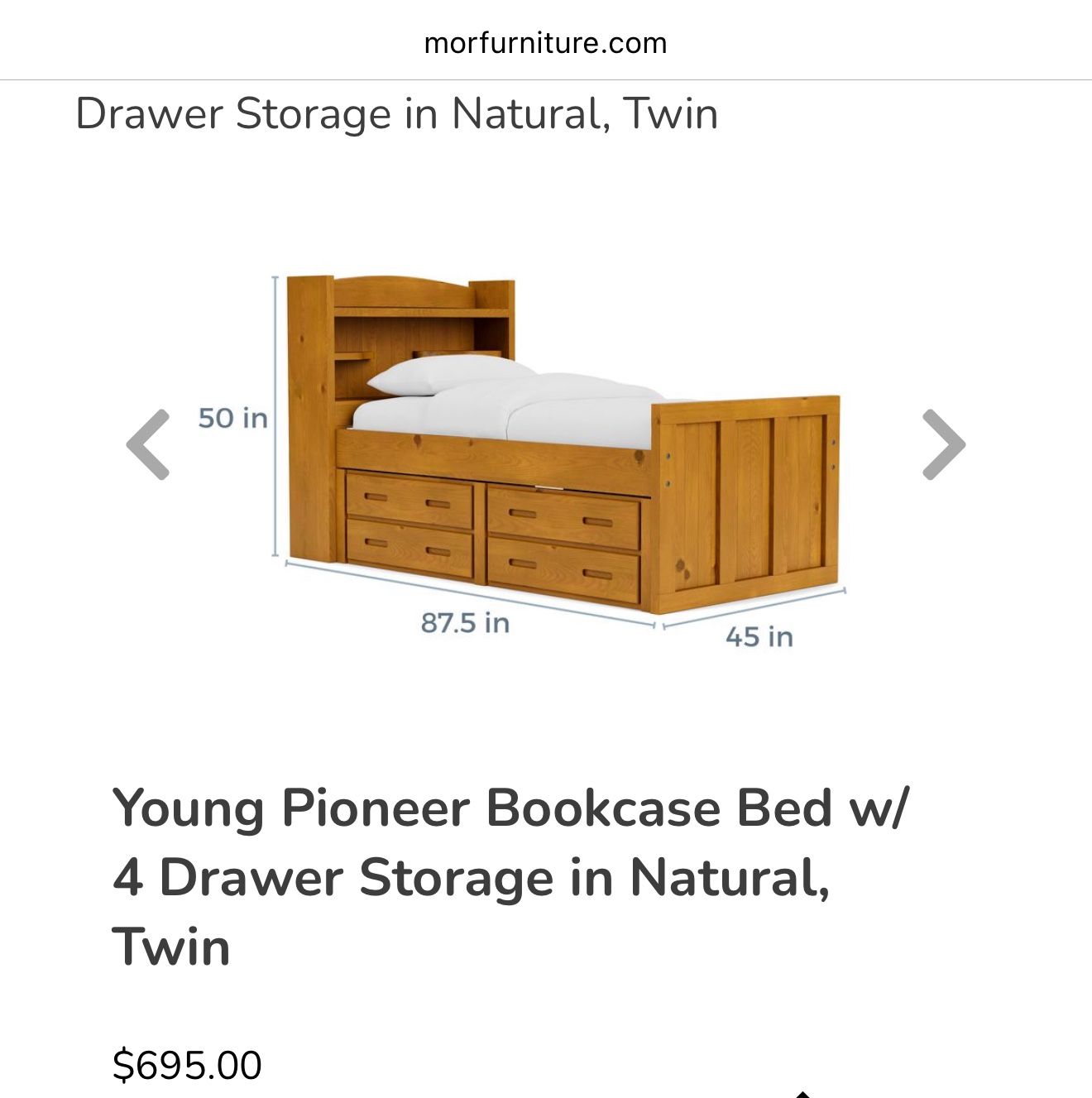Twin Captains Bed 