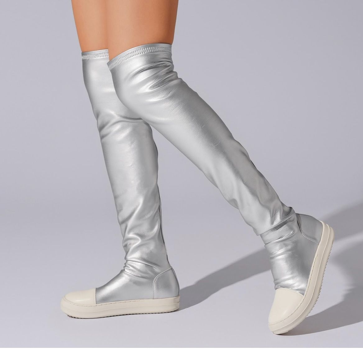 Silver OTK Boot Thigh High Boot Sneaker Boot 10.5/11
