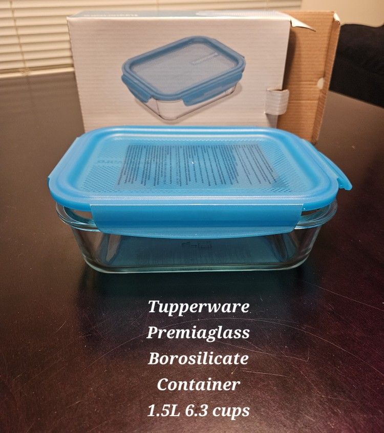 Tupperware Premiaglass Borosilicate Container  1.5L  6.3 Cups