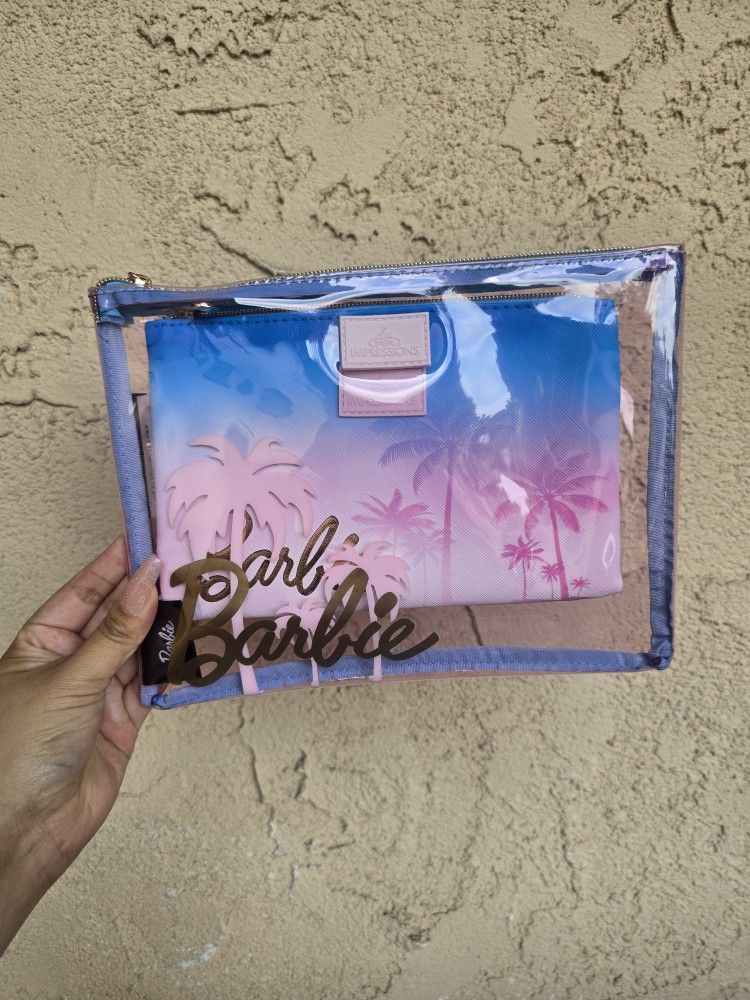 Impressions Vanity 2 PCs Barbie Beach Dreams Travel Makeup Bag