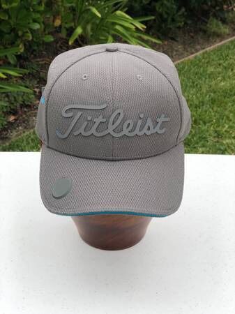 New Titleist Tour Mesh Golf Hat w/ Ball Marker (Gray & Turquoise) O/S