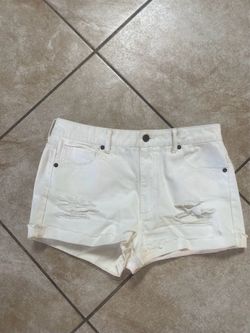 F21 White Jean Shorts