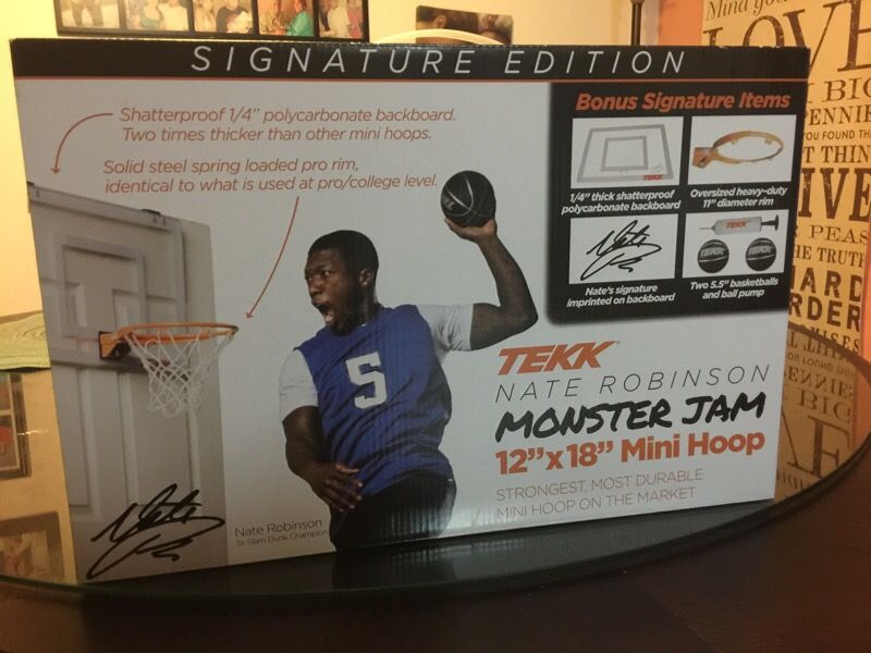 TEKK Nate Robinson Monster Jam 12x18 Mini hoop signature edition