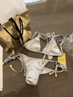 Gold-Barr Luxury Silver Bikini New XS