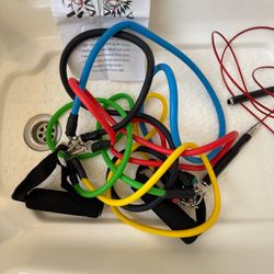 Resistance Band Set with Handles and Straps & Jump Rope