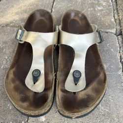 Birkenstock Gizeh Leather Flip Flops Size 41(10)