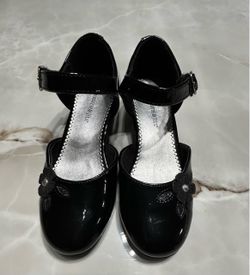 Christie & Jill Girls Black Patent Mary Jane Shoes