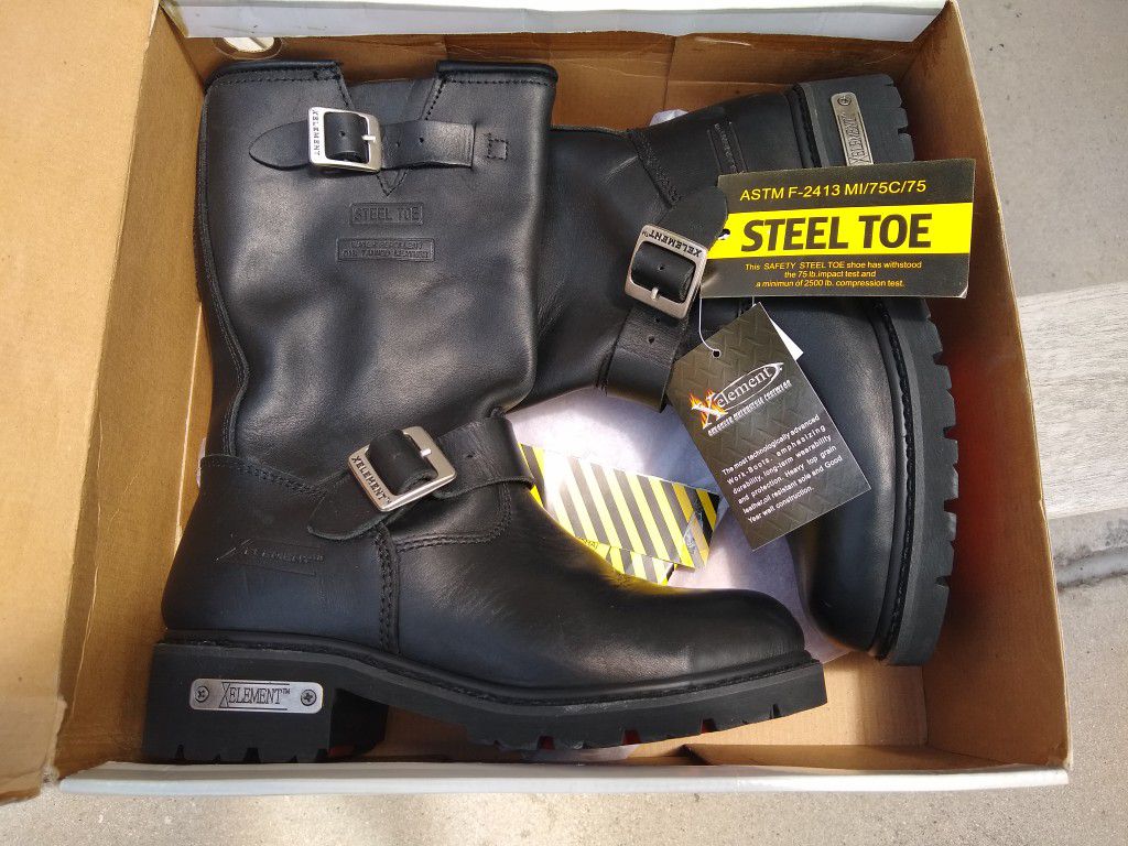 Men's Leather, Steel Toe Engineer Boots Sz 8