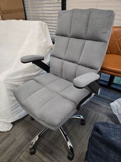 Gray Fabric High-Back Office Chair