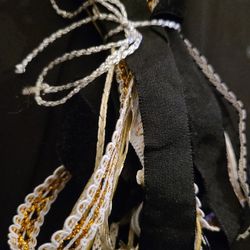 Black, White And Gold Relic Trim Bundle - 10 Textured Pieces| 40" Each| Slow Stitch And Mixed Media Supply