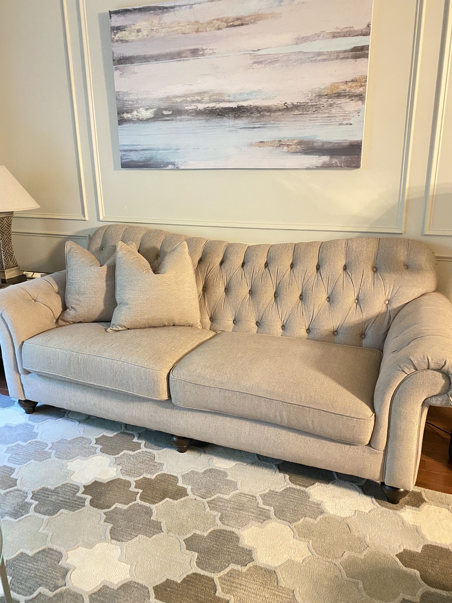 Elegant Harvertys Brand Sofa In Perfect Condition (94 W x 38 H x 40 D 132 lbs)