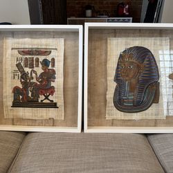 Egyptian Papyrus in Shadow Box Frames