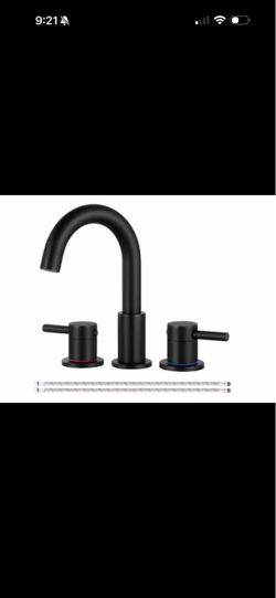 8 in. Widespread Double Handle Bathroom Faucet 3 Hole Sink Faucet in Matte Black