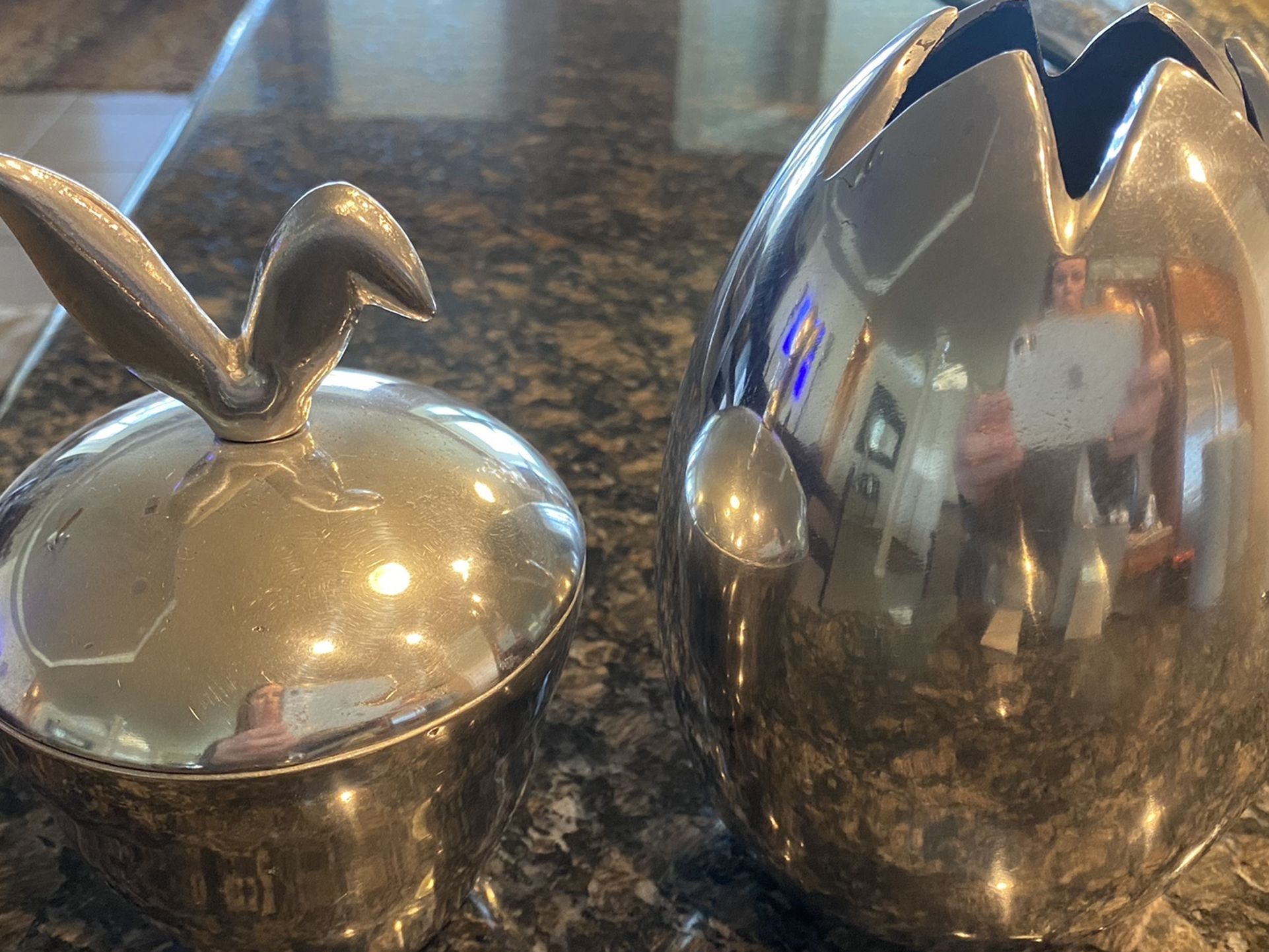 Easter egg and bunny candy jar