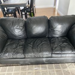 BLACK Leather couch 