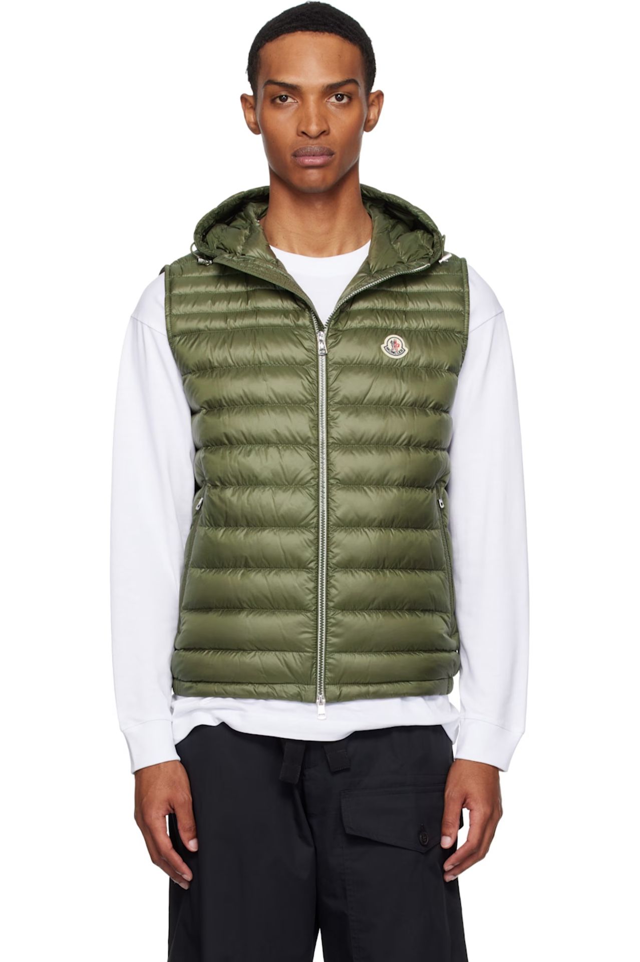 MONCLER Khaki Orant Hooded Down Vest