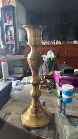 Tall Brass Candlestick Holder