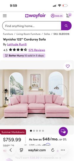 Pink Couch + rug