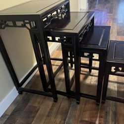 Carved Chinese Nesting Tables 