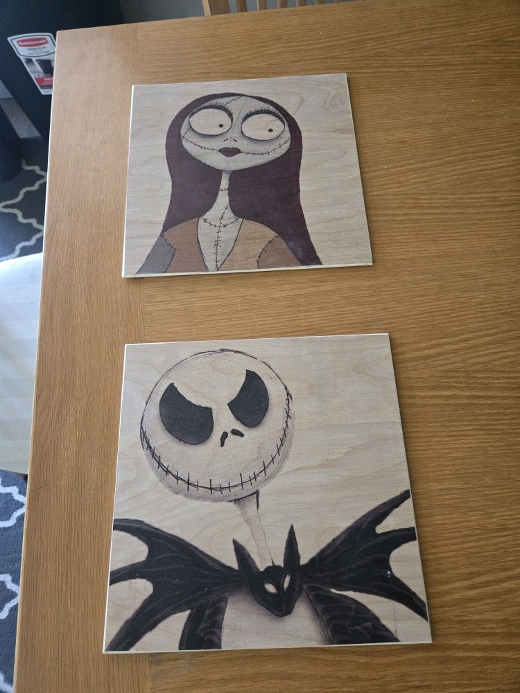 Jack And Sally Wood Plaques