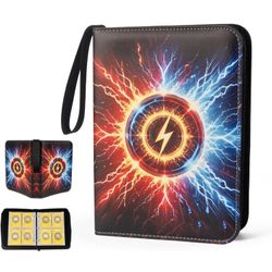 Trading Card Binder Album, 400 Pockets, 50 Removable 4-Pocket Pages, Waterproof (Multicolor)